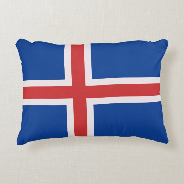 Cojín Decorativo Bandera de Islandia (Anverso)