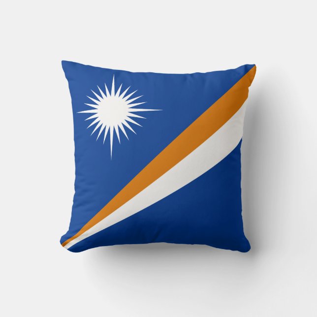 Cojín Decorativo Bandera de Islas Marshall (Anverso)