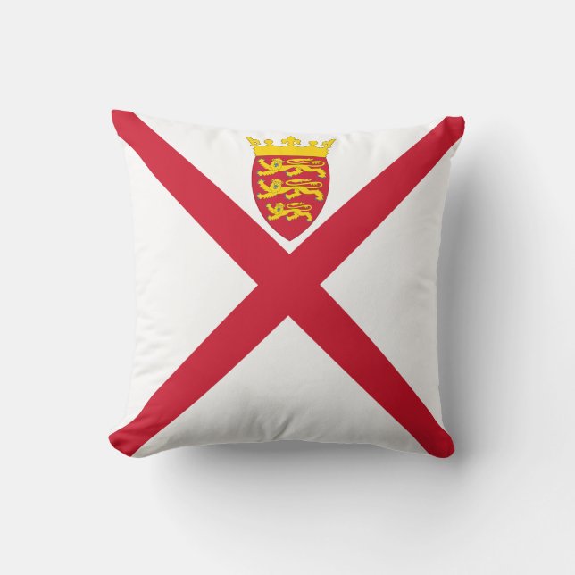 Cojín Decorativo Bandera de Jersey (Anverso)