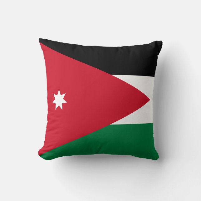 Cojín Decorativo Bandera de Jordania (Anverso)