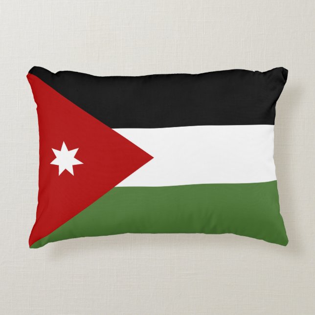 Cojín Decorativo Bandera de Jordania (Anverso)