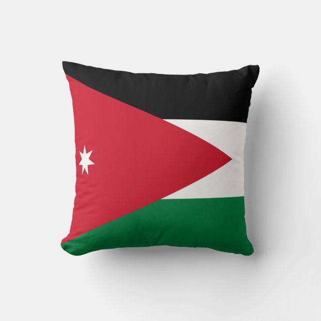Cojín Decorativo Bandera de Jordania (Anverso)