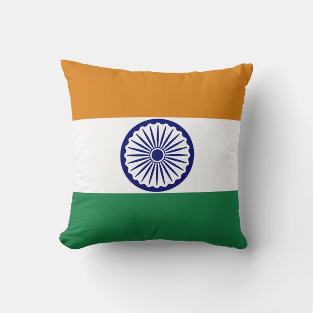 Cojín Decorativo Bandera de la India (Anverso)