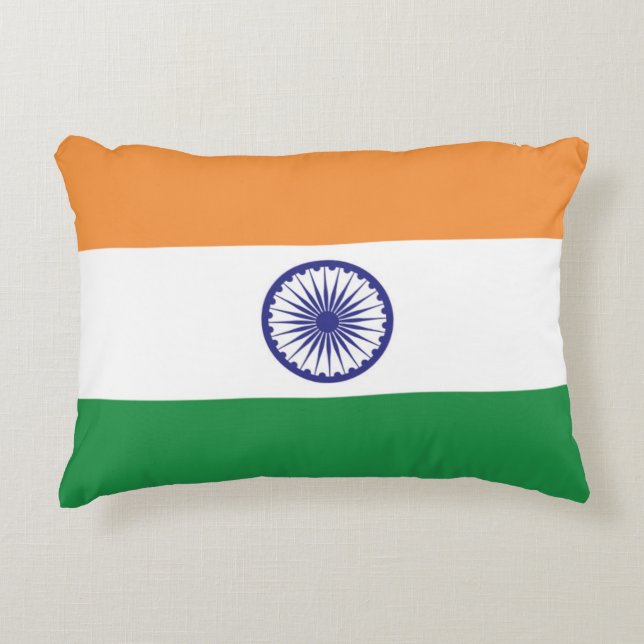 Cojín Decorativo Bandera de la India (Anverso)