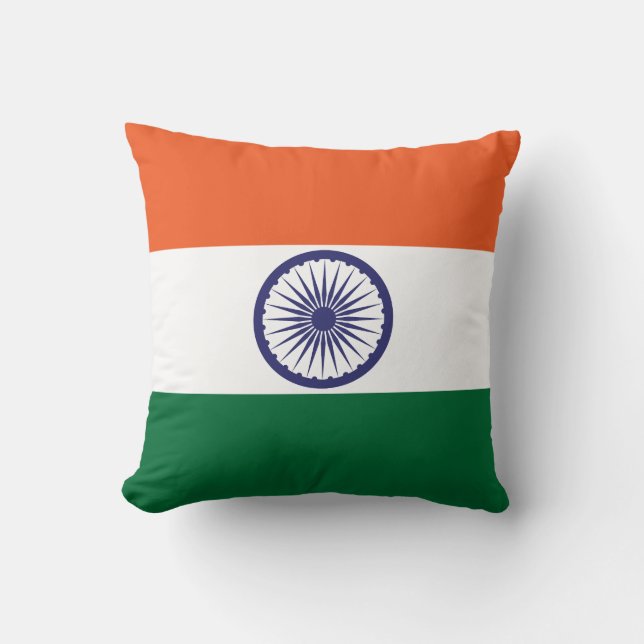 Cojín Decorativo Bandera de la India (Anverso)