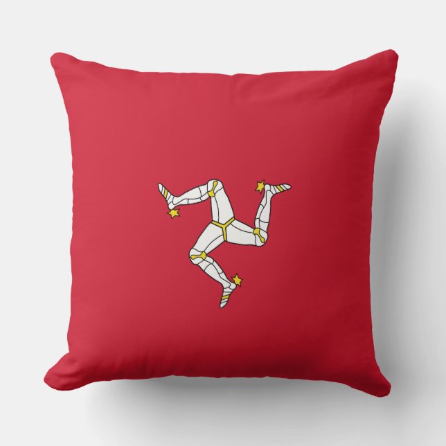 Cojín Decorativo Bandera de la Isla de Man (Anverso)