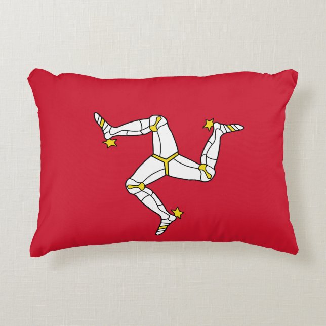 Cojín Decorativo Bandera de la Isla de Man (Anverso)