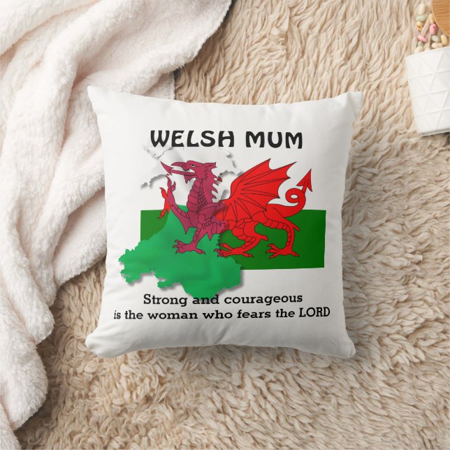 Cojín Decorativo Bandera de la MAMÁ WELSH en Gales (Manta)