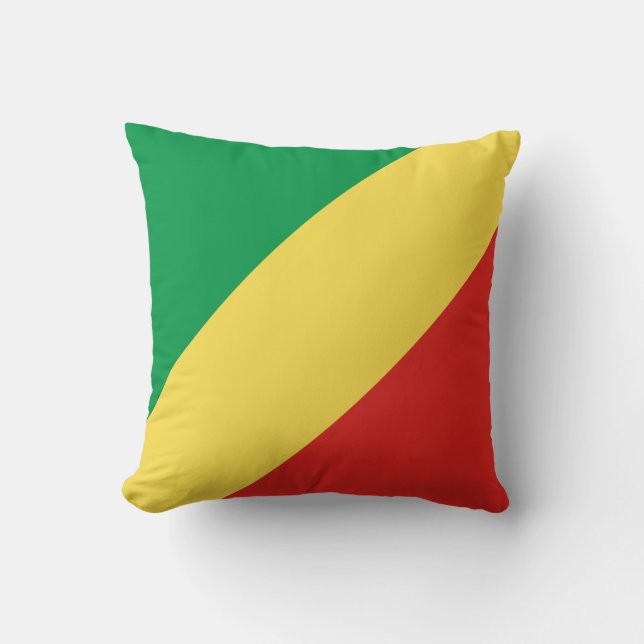 Cojín Decorativo Bandera de la República del Congo (Anverso)