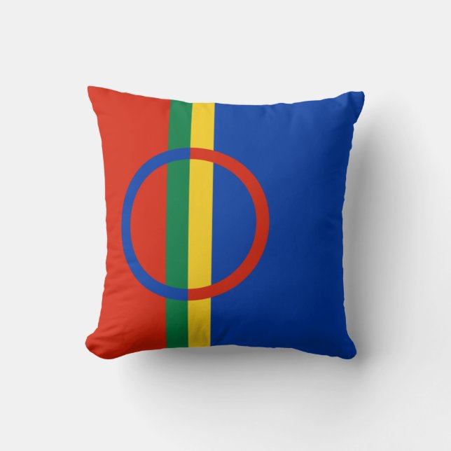 Cojín Decorativo Bandera de Laponia (Navidades) (Sami) (Laplander) (Anverso)