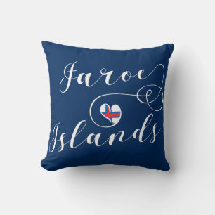 Cojín Decorativo Bandera de las Islas Feroe del Corazón, Islas Fero
