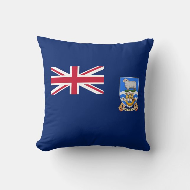 Cojín Decorativo Bandera de las Islas Malvinas (Anverso)