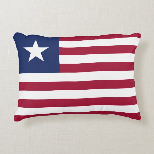 Cojín Decorativo Bandera de Liberia (Anverso)