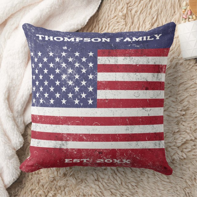Cojín Decorativo Bandera de los Estados Unidos de América Familia a (Manta)