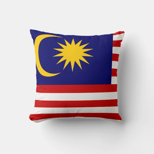 Cojín Decorativo Bandera de Malasia (Anverso)