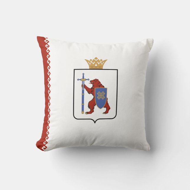 Cojín Decorativo Bandera de Mari El (Anverso)