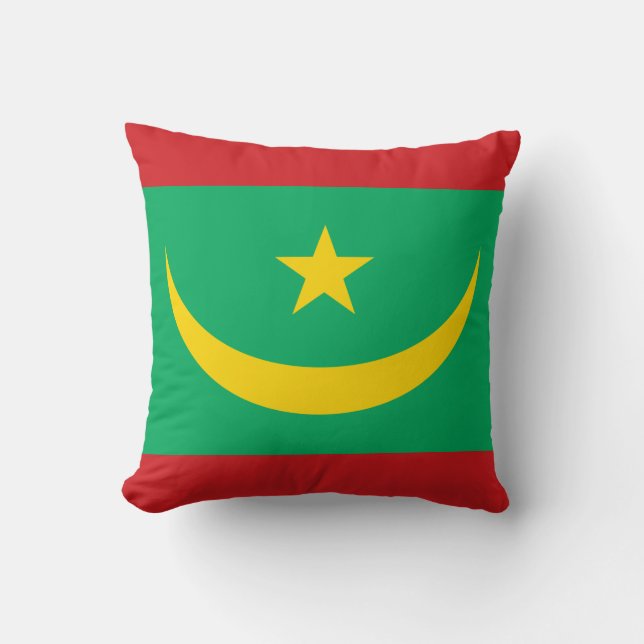 Cojín Decorativo Bandera de Mauritania (Anverso)