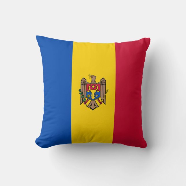 Cojín Decorativo Bandera de Moldavia (Anverso)