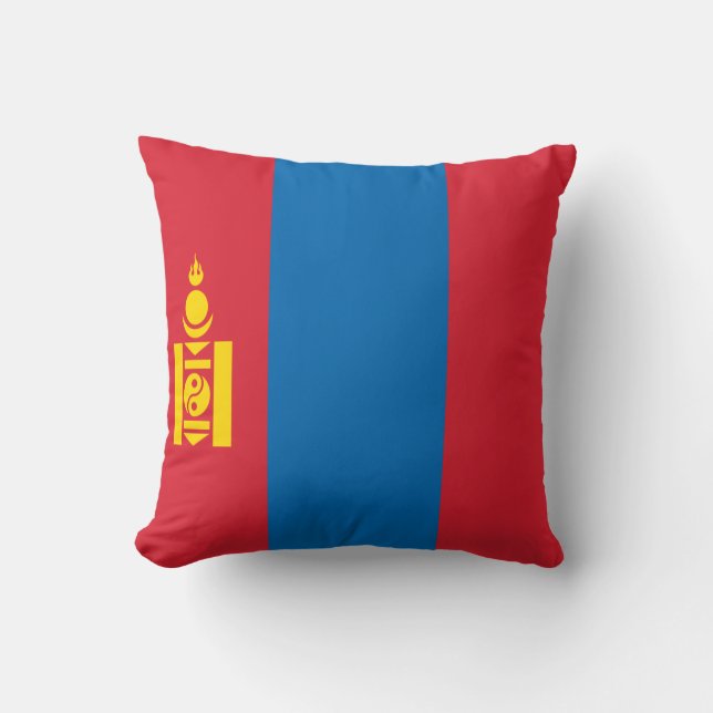 Cojín Decorativo Bandera de Mongolia (Anverso)