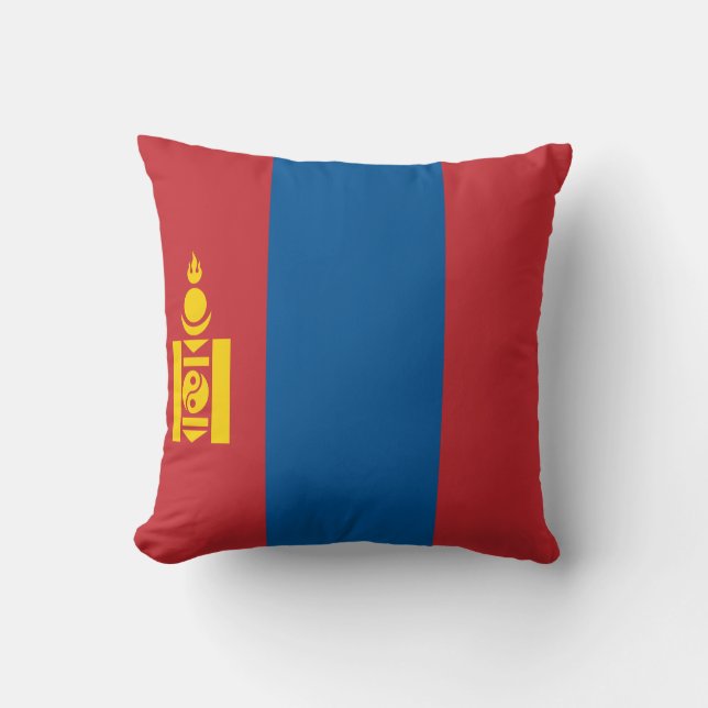 Cojín Decorativo Bandera de Mongolia (mongola) (Anverso)