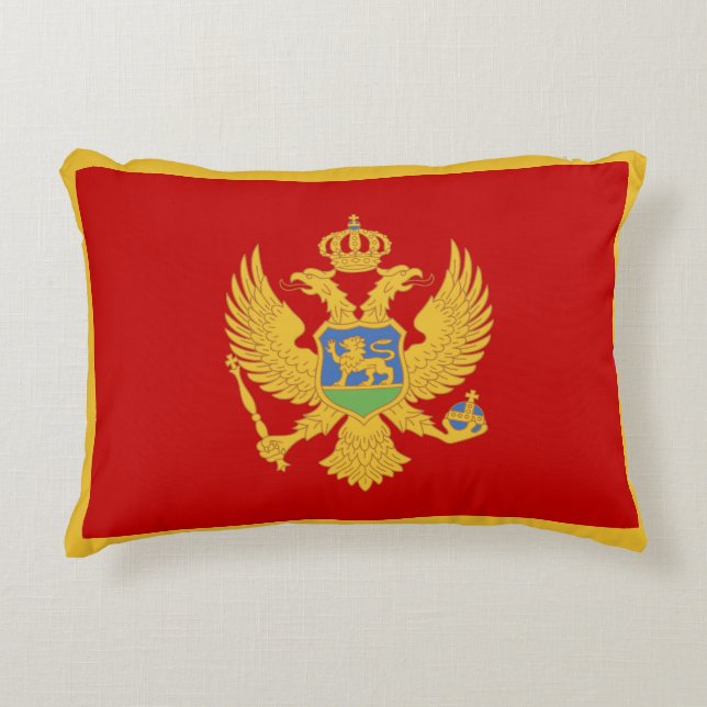 Cojín Decorativo Bandera de Montenegro (Anverso)