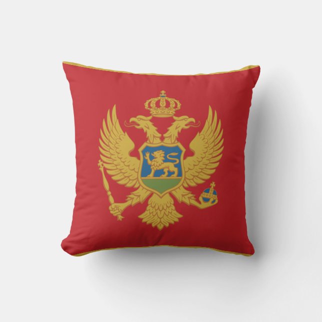 Cojín Decorativo Bandera de Montenegro (Anverso)