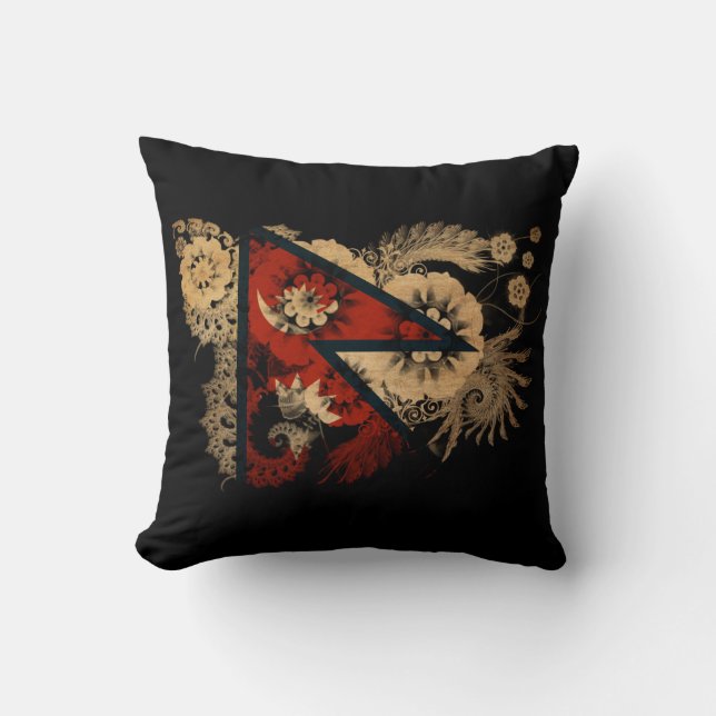 Cojín Decorativo Bandera de Nepal (Anverso)