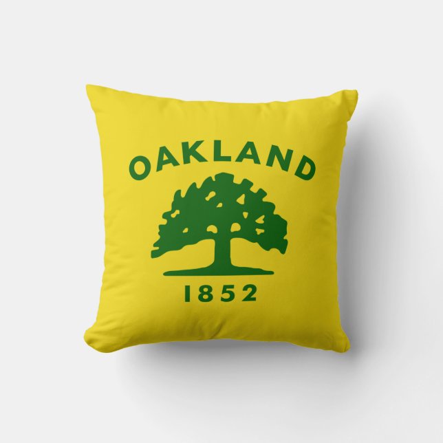 Cojín Decorativo Bandera de Oakland (California) (Anverso)