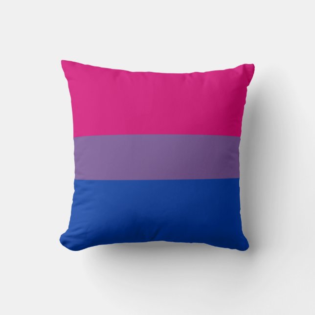 Cojín Decorativo Bandera de orgullo bisexual (Anverso)