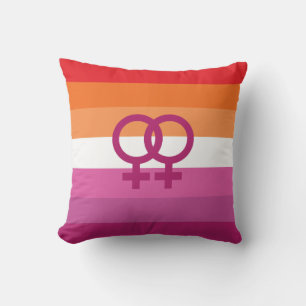 Cojín Decorativo Bandera de orgullo lésbico WLW