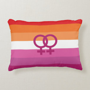 Cojín Decorativo Bandera de orgullo lésbico WLW