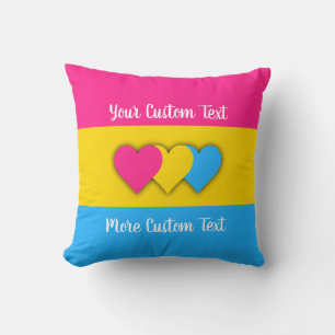 Cojín Decorativo Bandera de orgullo pansexual con texto