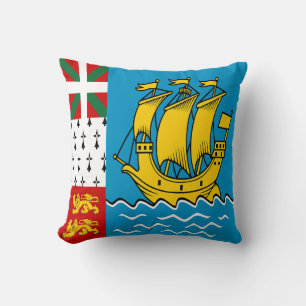 Cojín Decorativo Bandera de Saint Pierre y Miquelon