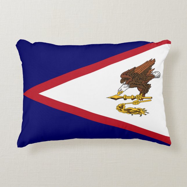 Cojín Decorativo Bandera de Samoa Americana (Anverso)
