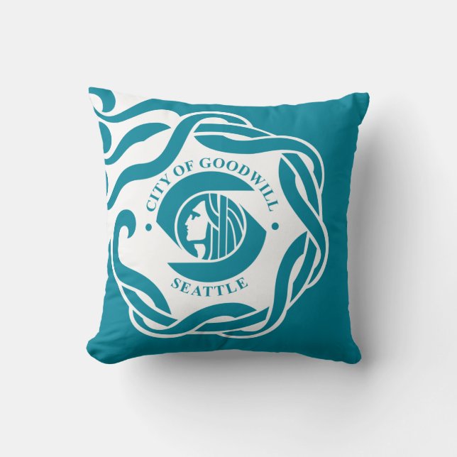 Cojín Decorativo Bandera de Seattle (Washington) (Anverso)
