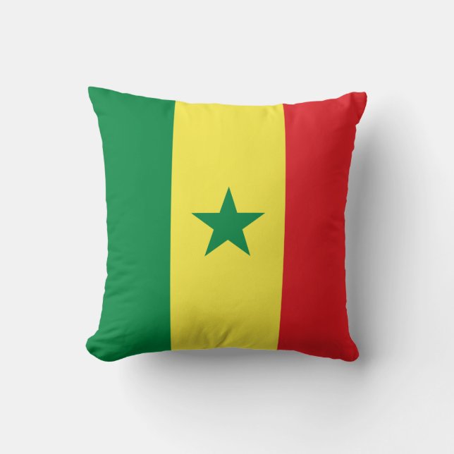 Cojín Decorativo Bandera de Senegal (senegalés) (Anverso)