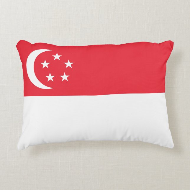 Cojín Decorativo Bandera de Singapur (Anverso)