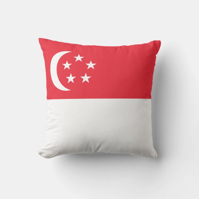 Cojín Decorativo Bandera de Singapur (Anverso)