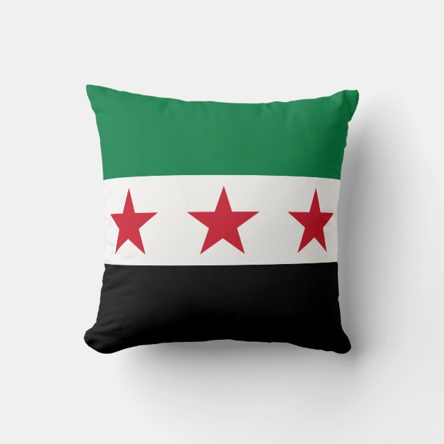 Cojín Decorativo Bandera de Siria (Anverso)