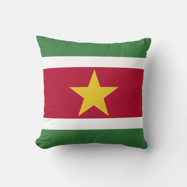 Cojín Decorativo Bandera de Surinam (Anverso)
