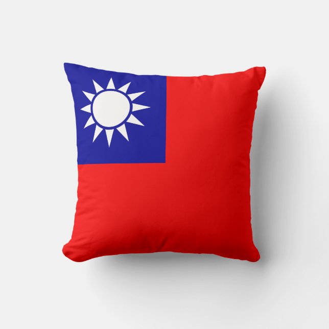 Cojín Decorativo Bandera de Taiwán (Anverso)