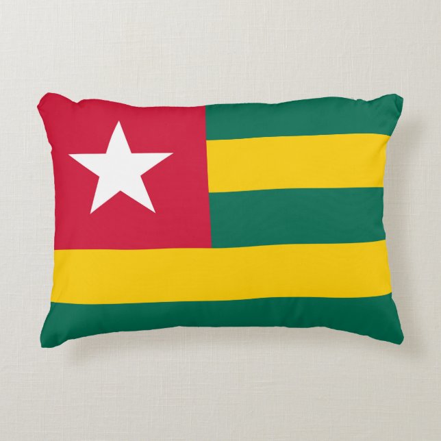 Cojín Decorativo Bandera de Togo (Anverso)
