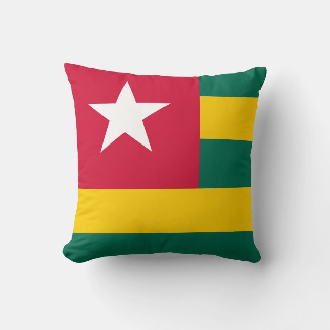 Cojín Decorativo Bandera de Togo (Anverso)