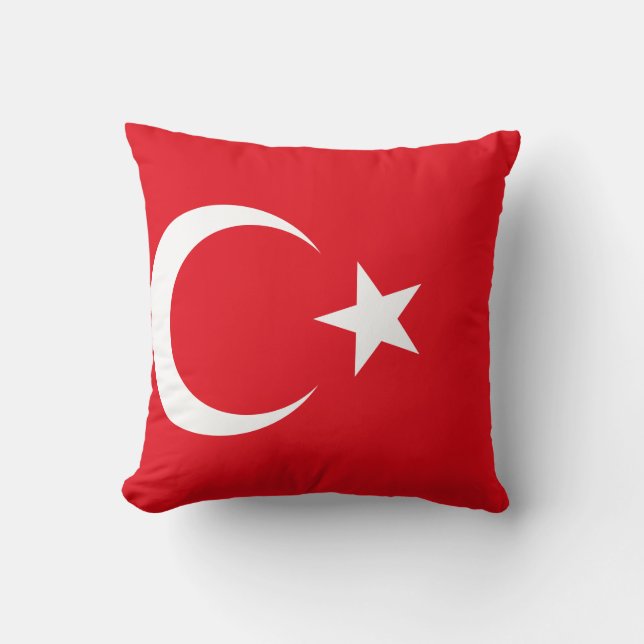 Cojín Decorativo Bandera de Turquía (turca) (Anverso)