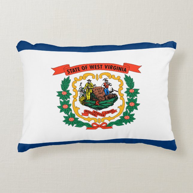 Cojín Decorativo Bandera de Virginia Occidental (Anverso)
