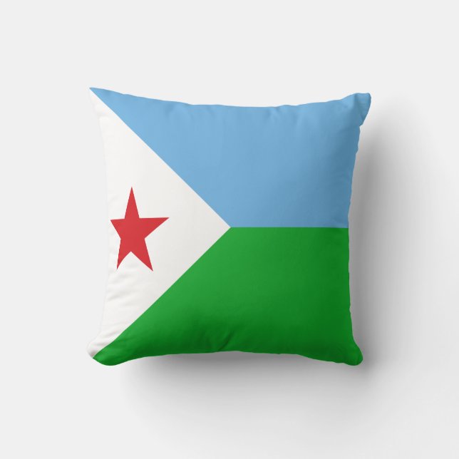 Cojín Decorativo Bandera de Yibuti (Anverso)