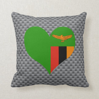 Cojín Decorativo Bandera de zambiano en fondo metalizado