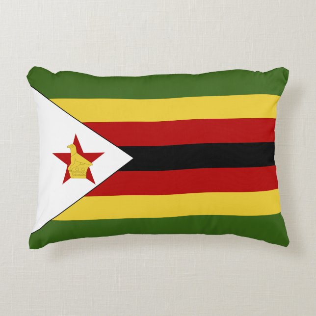 Cojín Decorativo Bandera de Zimbabue (Anverso)