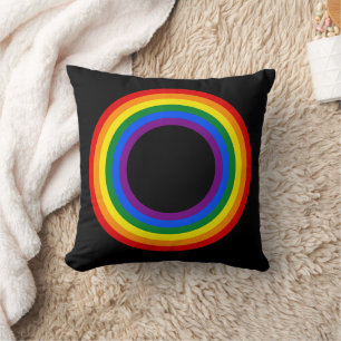 Cojín Decorativo BANDERA DEL ARCOÍRIS - FRANJAS - Colores LGBT Anil