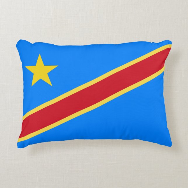 Cojín Decorativo Bandera del Congo (Anverso)